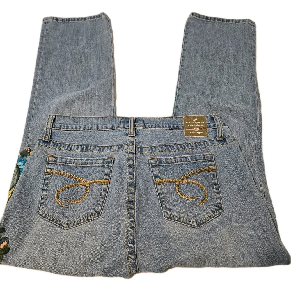 VTG Y2K Z Cavaricci Woman's Sz 8 Light Wash Elaborate Embroidered Jeans - Picture 9 of 11